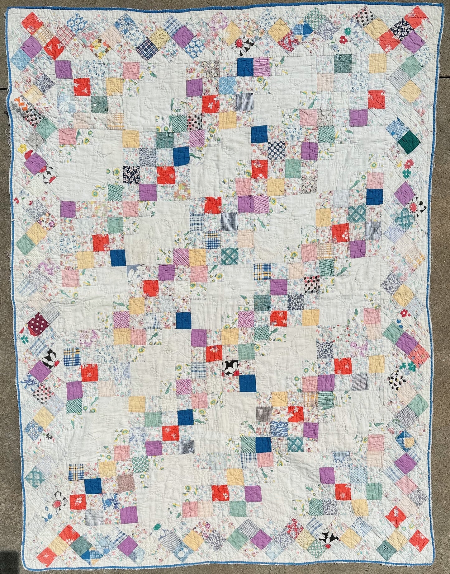 Vintage Snowball Variation Crib Quilt