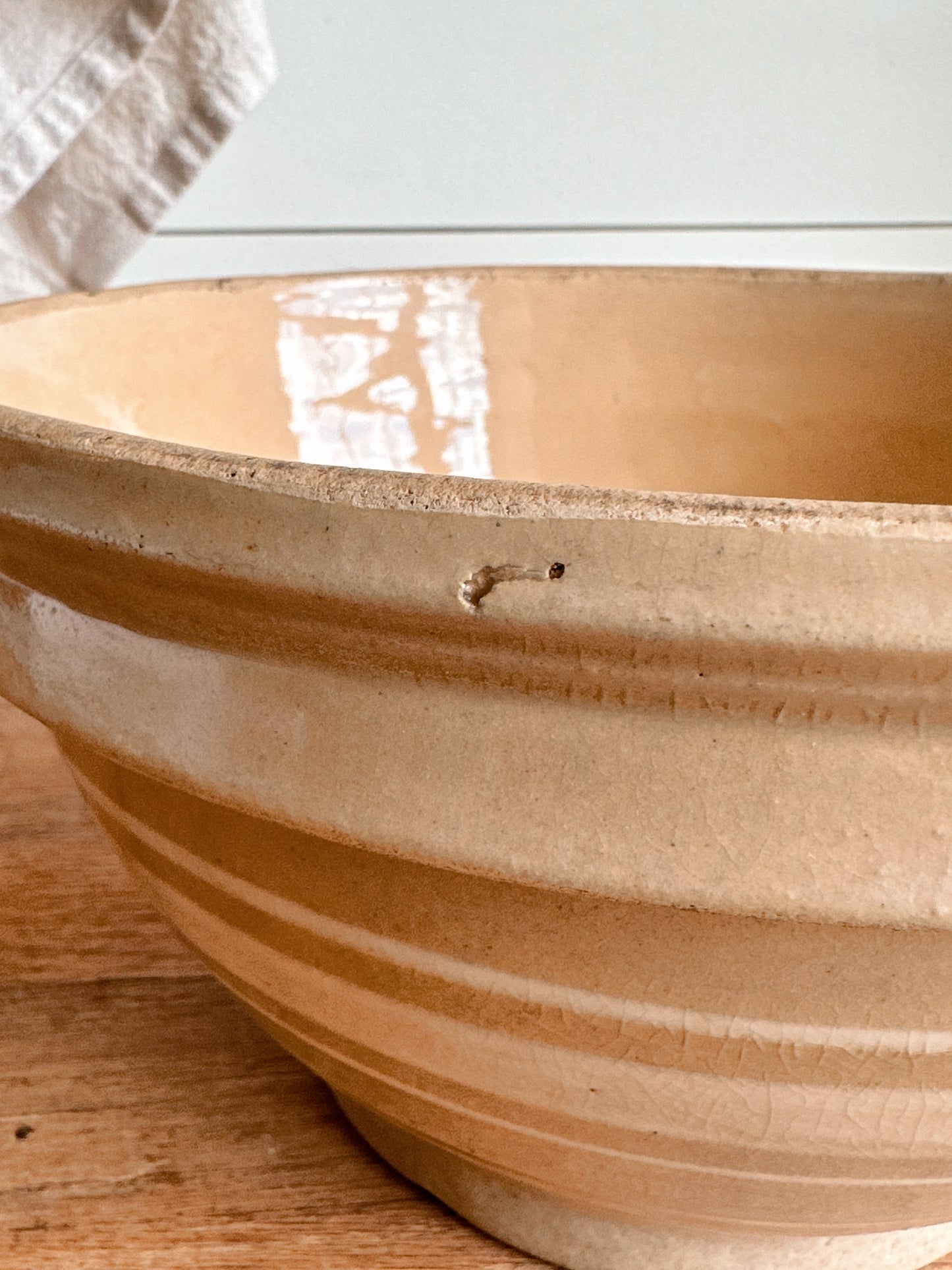 Vintage Banded Stoneware Bowl