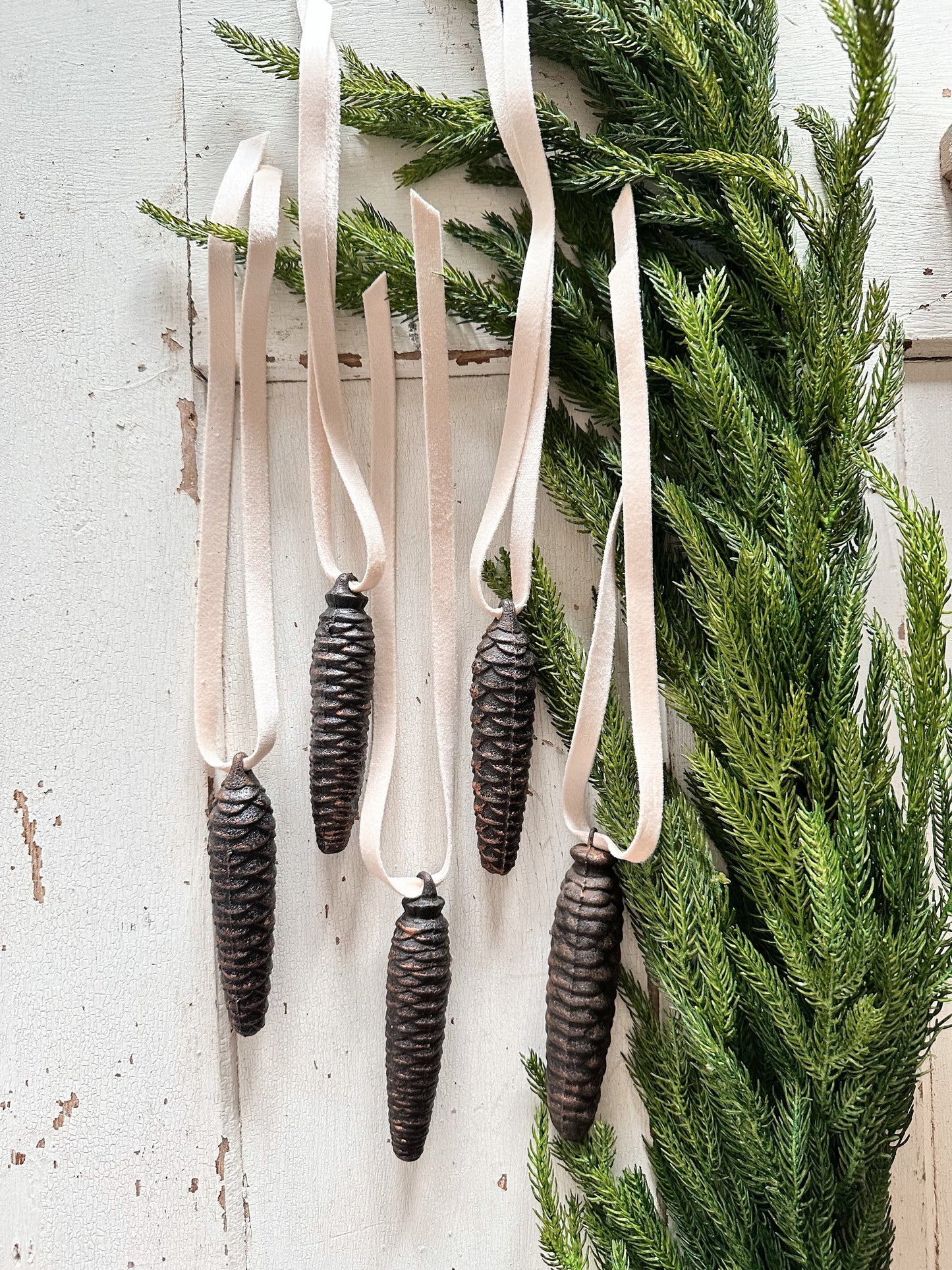 Vintage Pinecone Clock Weight Ornaments (set of 5)