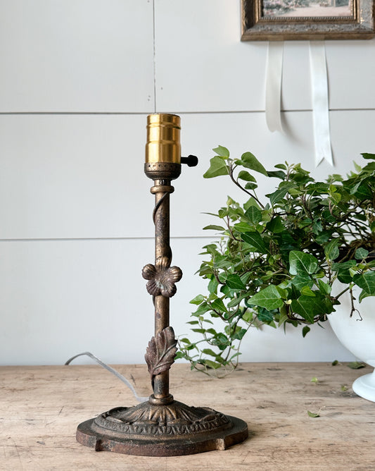 Vintage Iron Floral Lamp