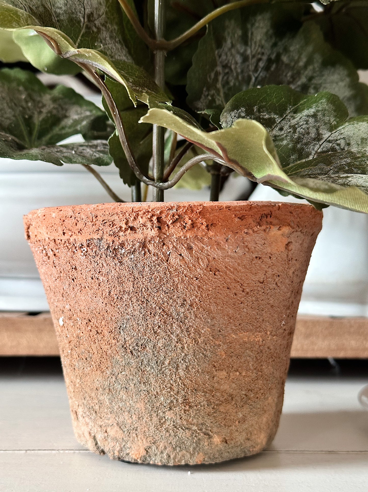 Potted Faux Red Geraniums
