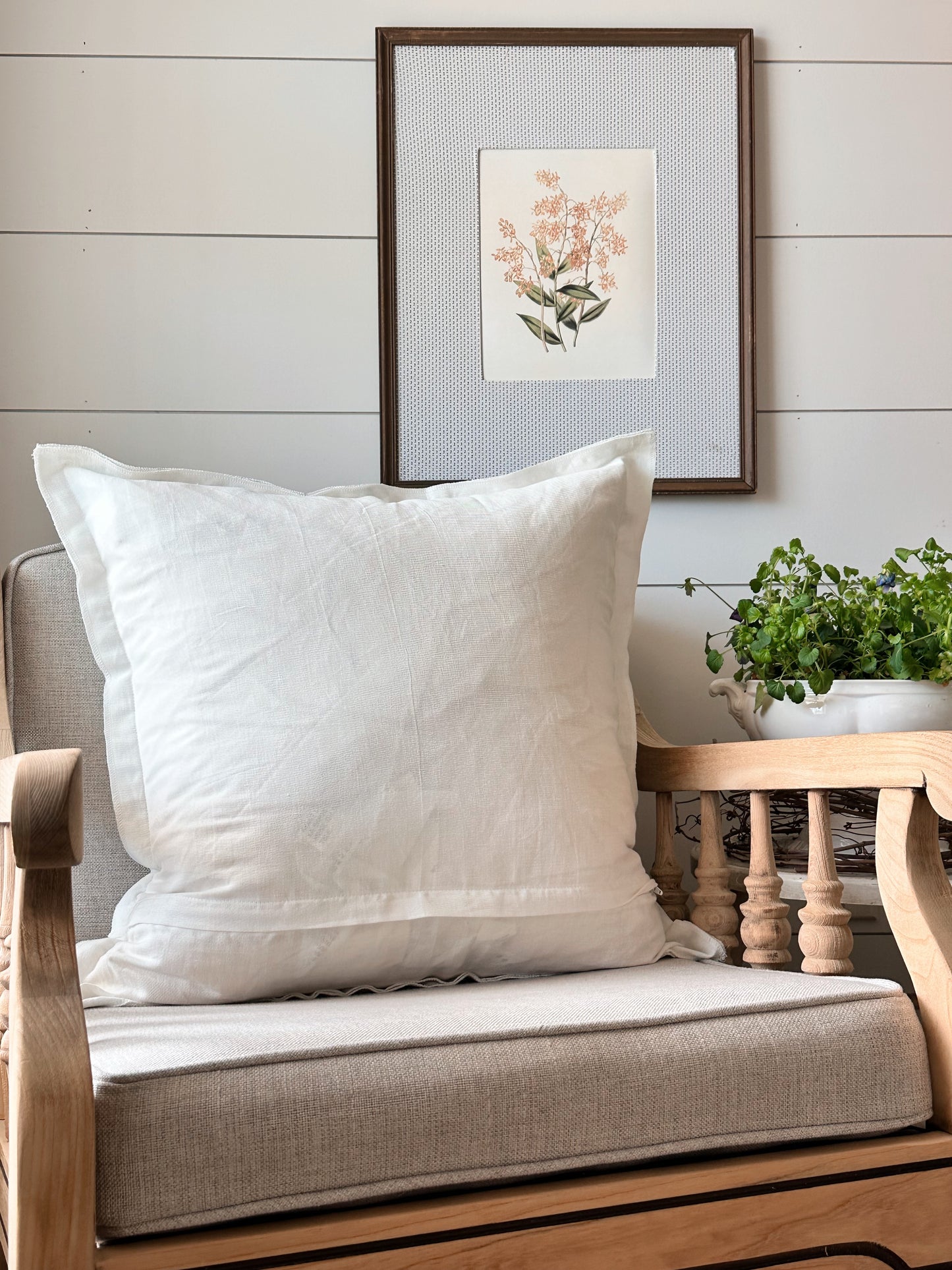 Amalthea Block Print Pillow Cover in Blue