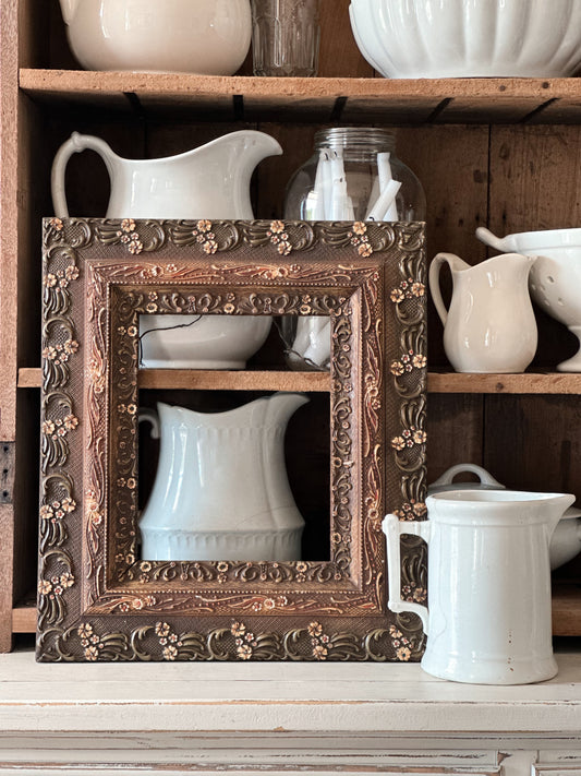 Vintage Floral Wood Frame