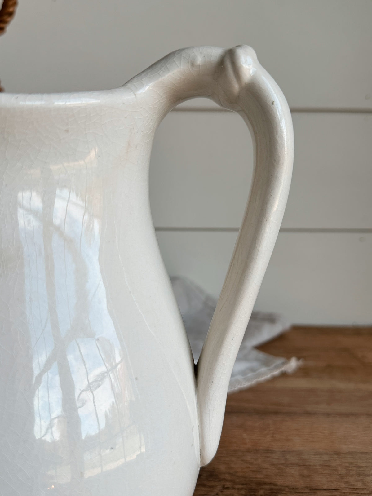 Antique American W.C. Co Ironstone Pitcher