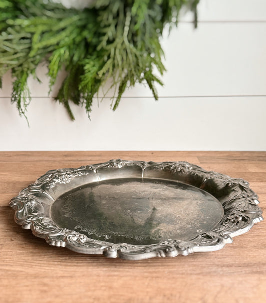 Vintage Silver Plate Serving Tray