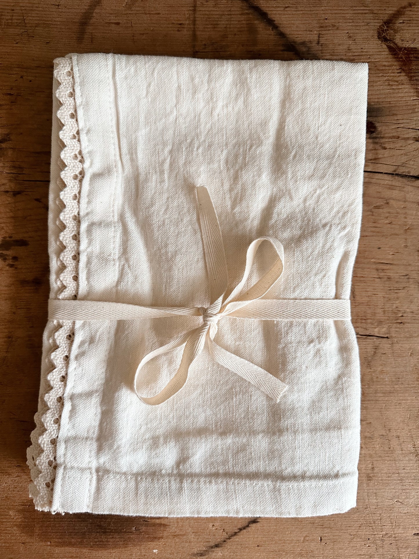 Heirloom Linen Tea Towels (Off-White)