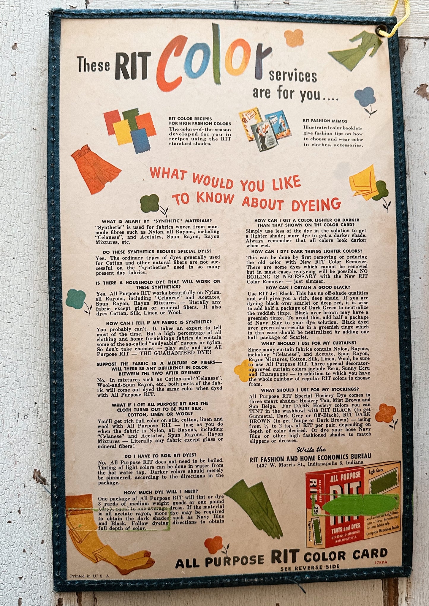 1950s Vintage Rit Dye Store Display