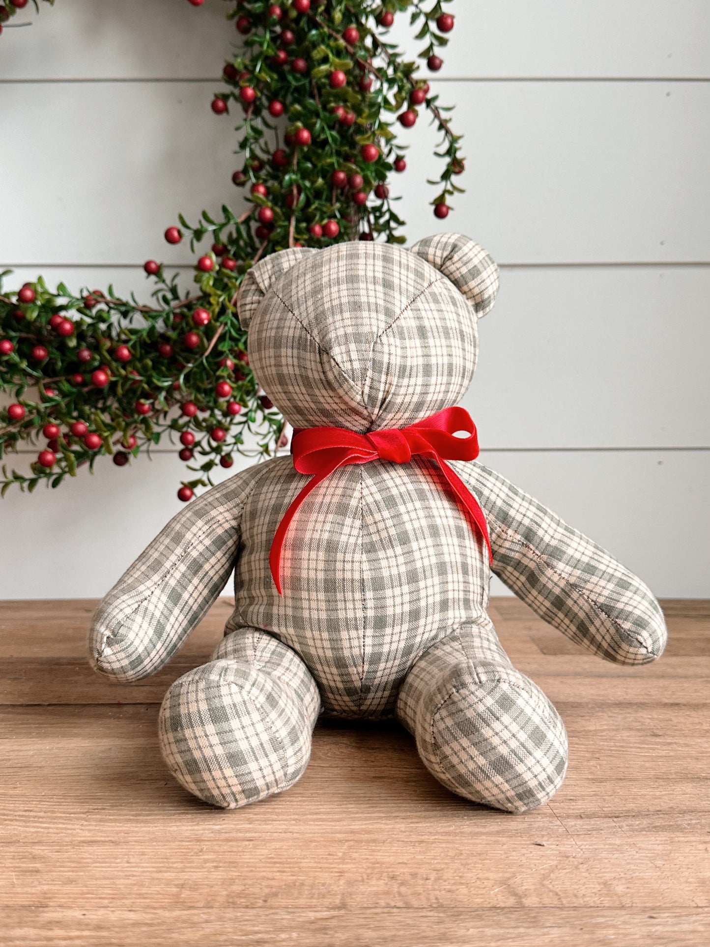 Vintage Handmade Plaid Teddy Bear
