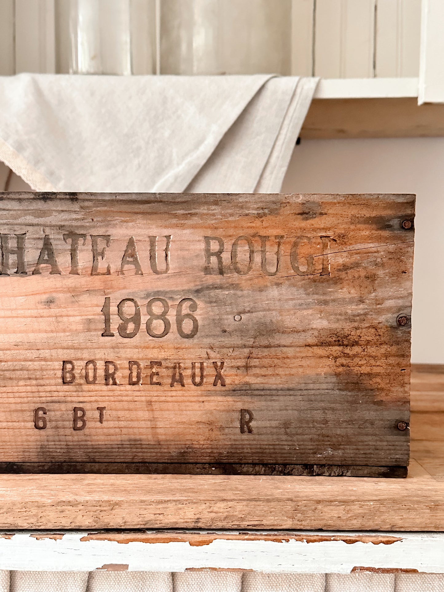 Vintage Wood Bordeaux Crate