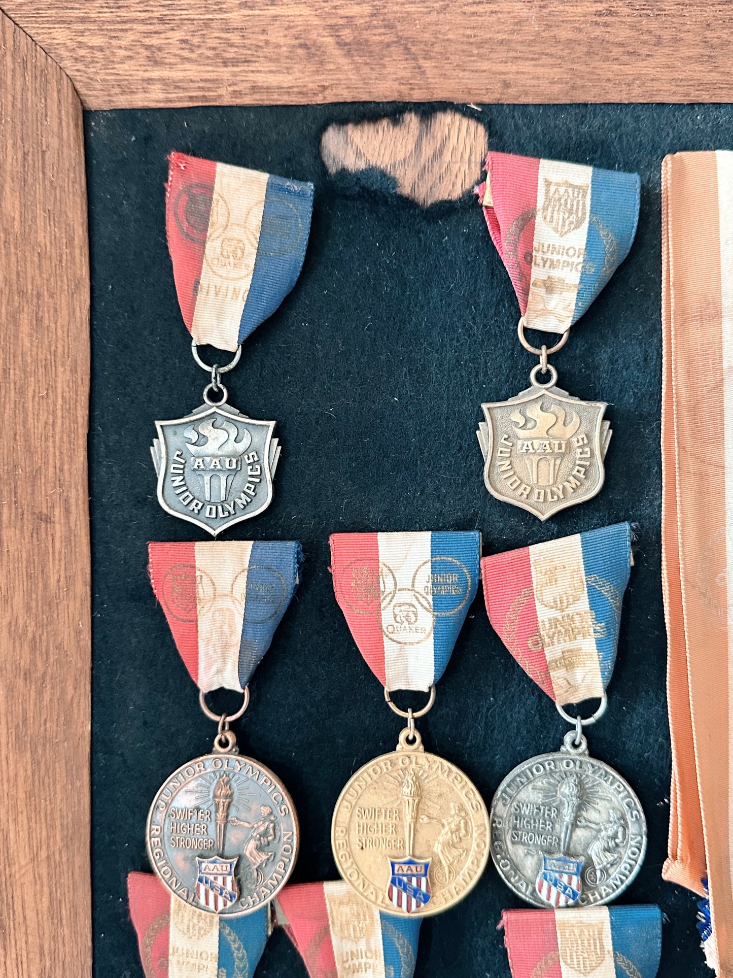 Vintage Framed Junior Olympic Medal Collection