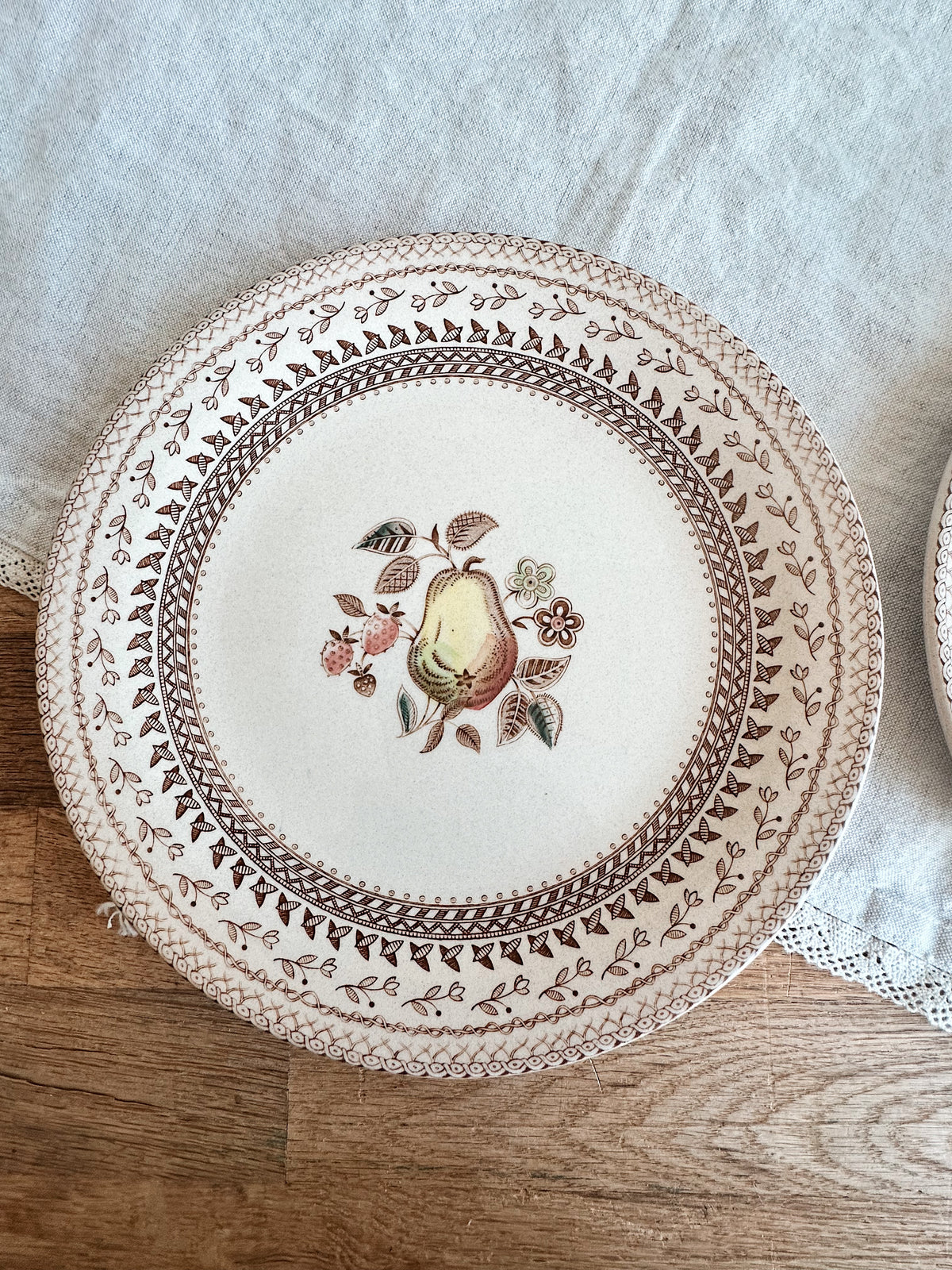 Pair of Vintage Johnson Bros “Fruit Sampler” Dinner Plates