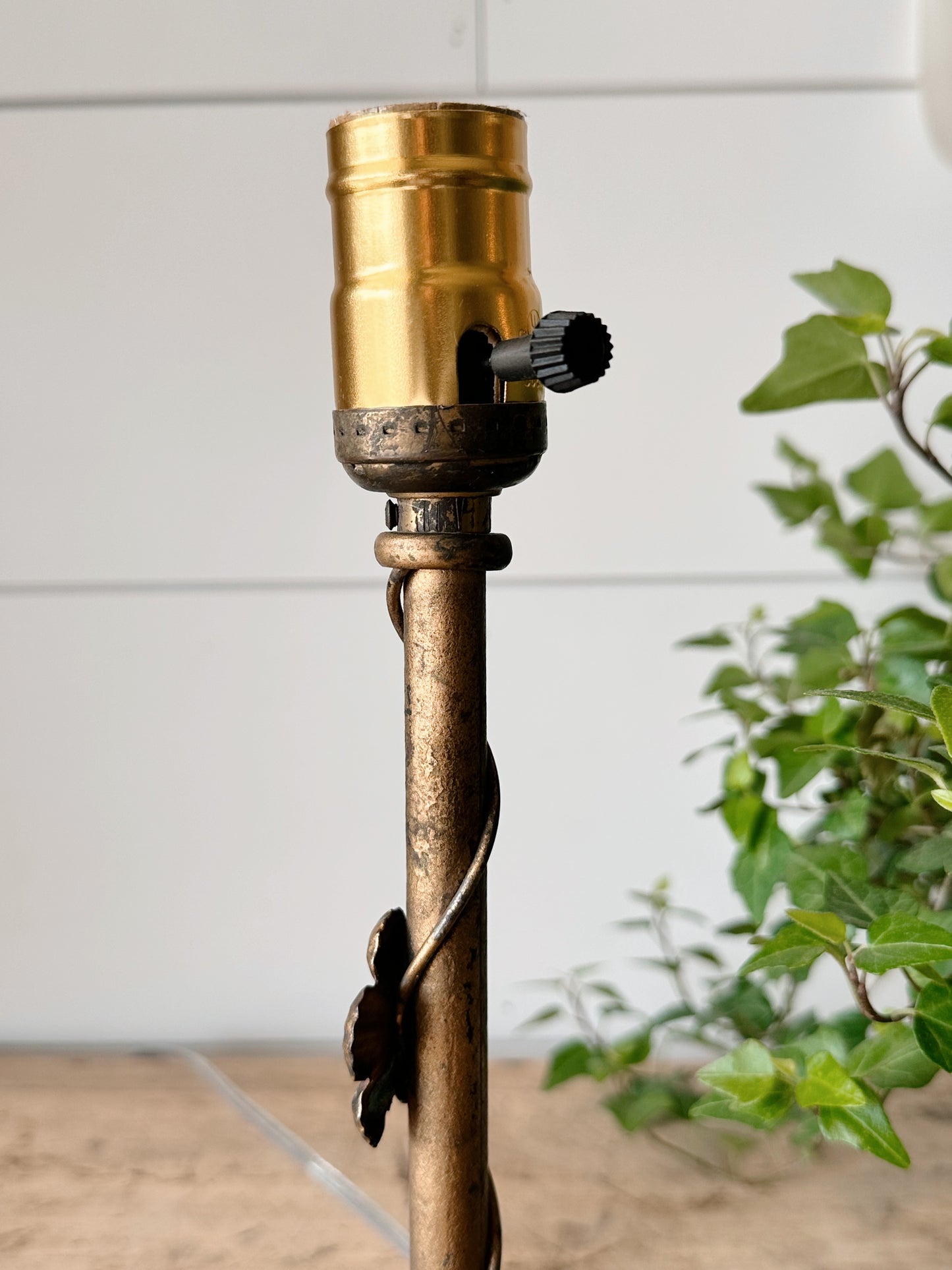 Vintage Iron Floral Lamp
