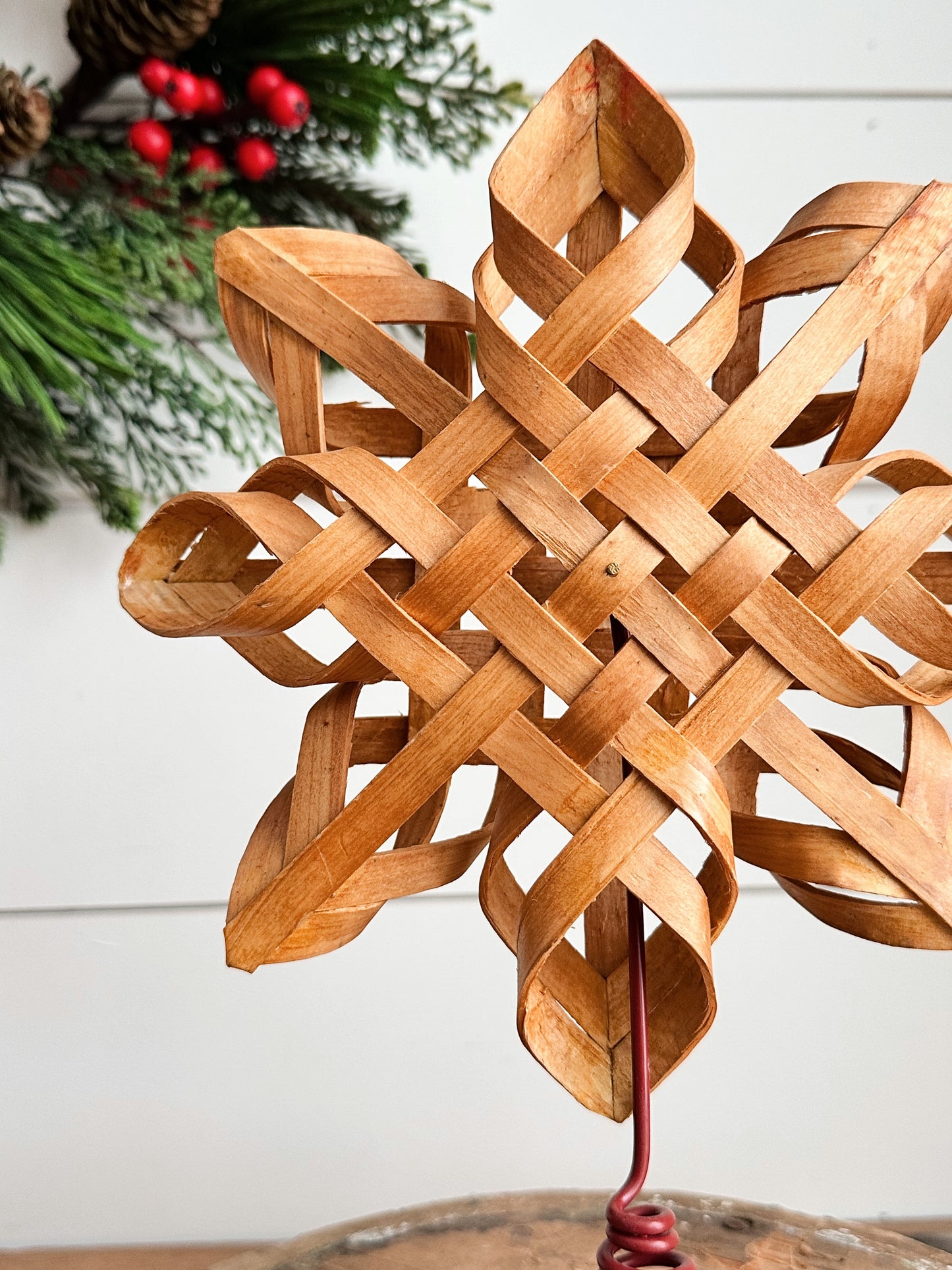 Found Woven Reed Star Tree Topper