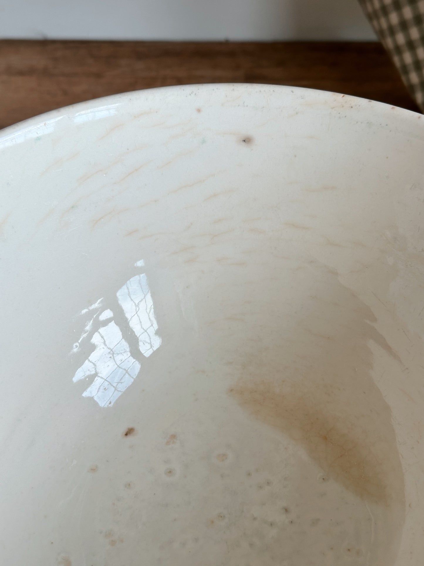 Vintage Green Banded Mixing Bowl