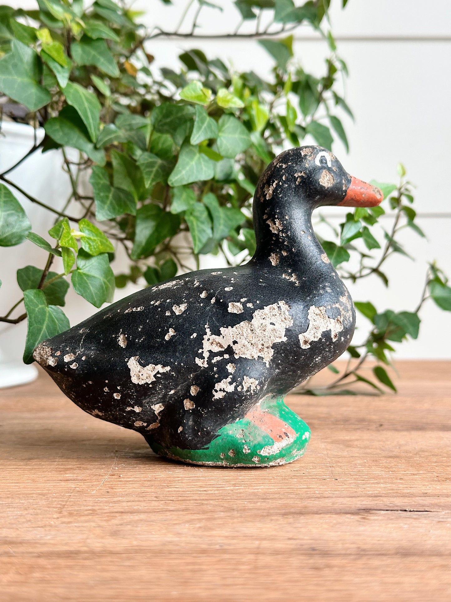 Vintage Black Concrete Duckling