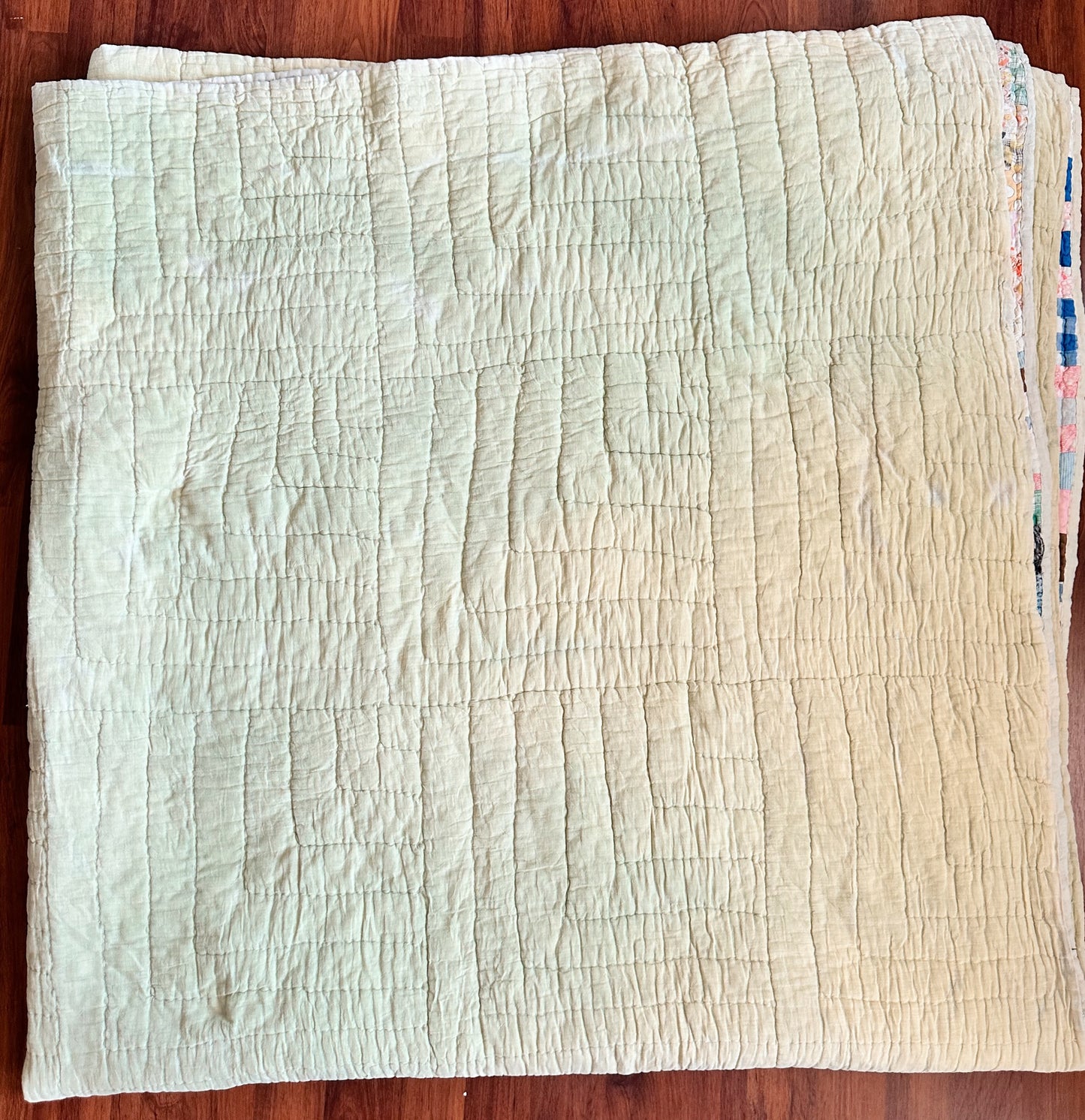1930s Hand-Quilted Sampler Patchwork Feed Sack Quilt