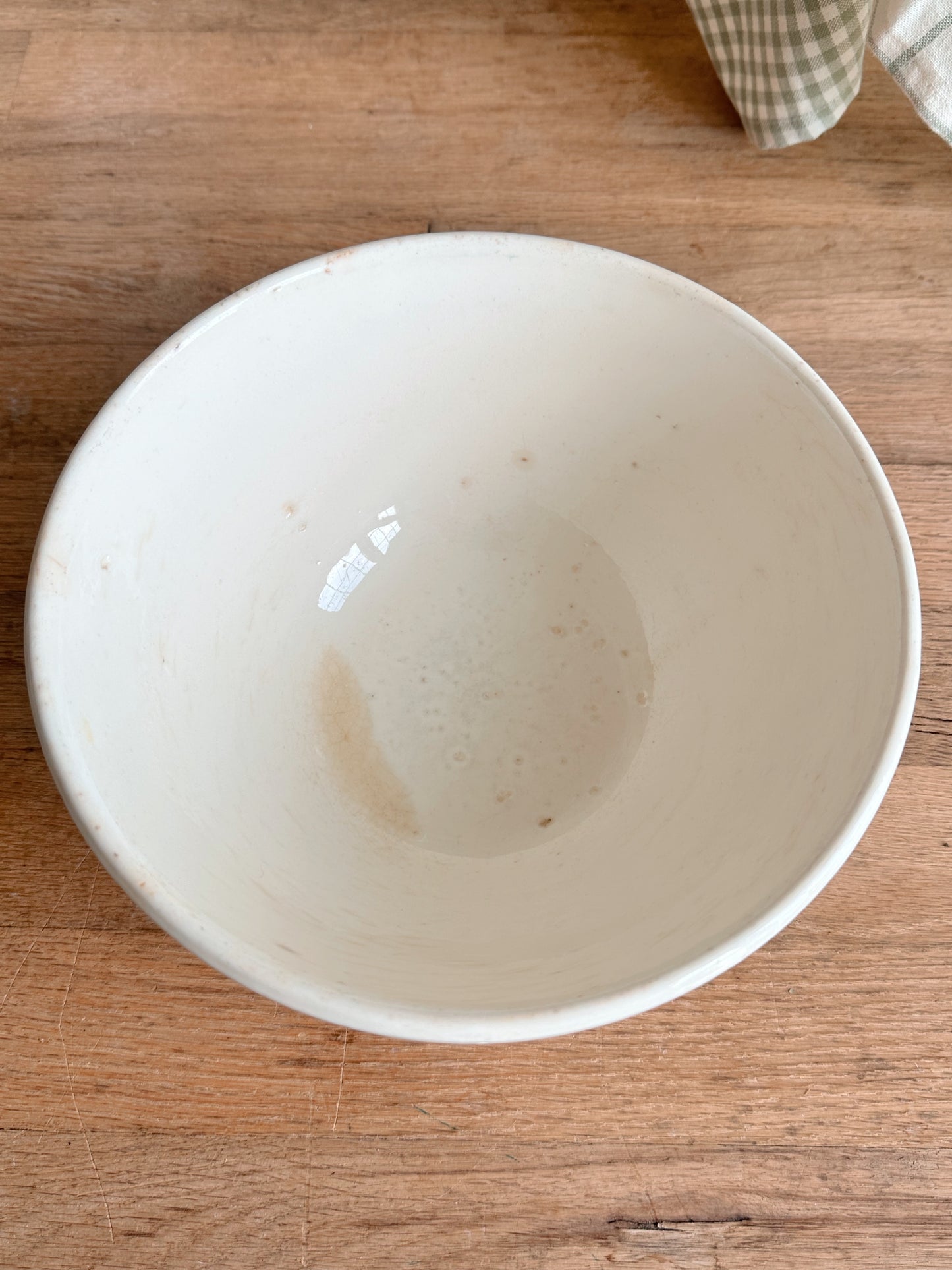 Vintage Green Banded Mixing Bowl