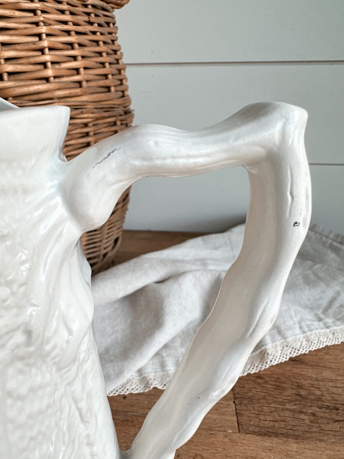 Vintage English Pitcher, Soldier Relief Design