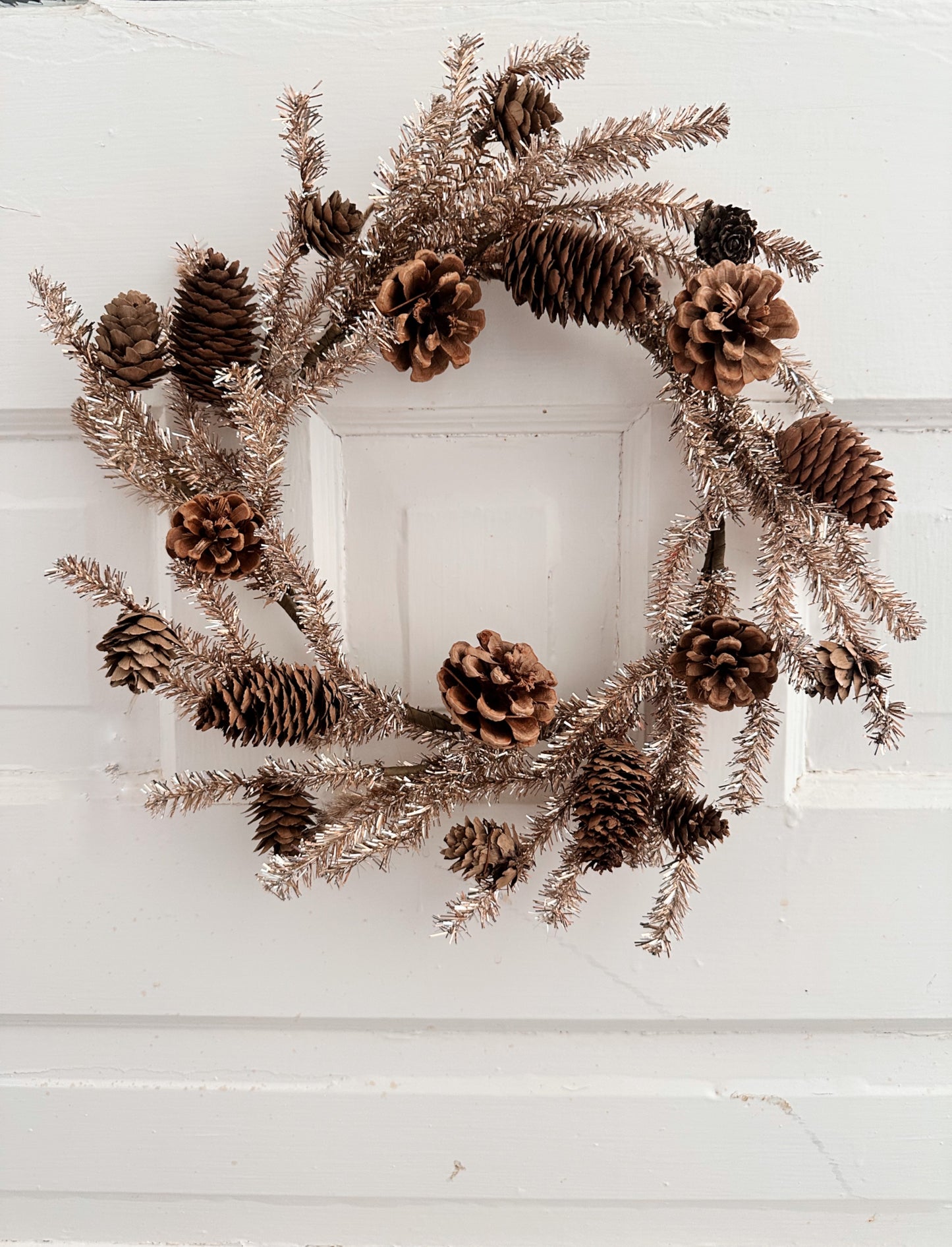 Antique Gold Tinsel Wreath