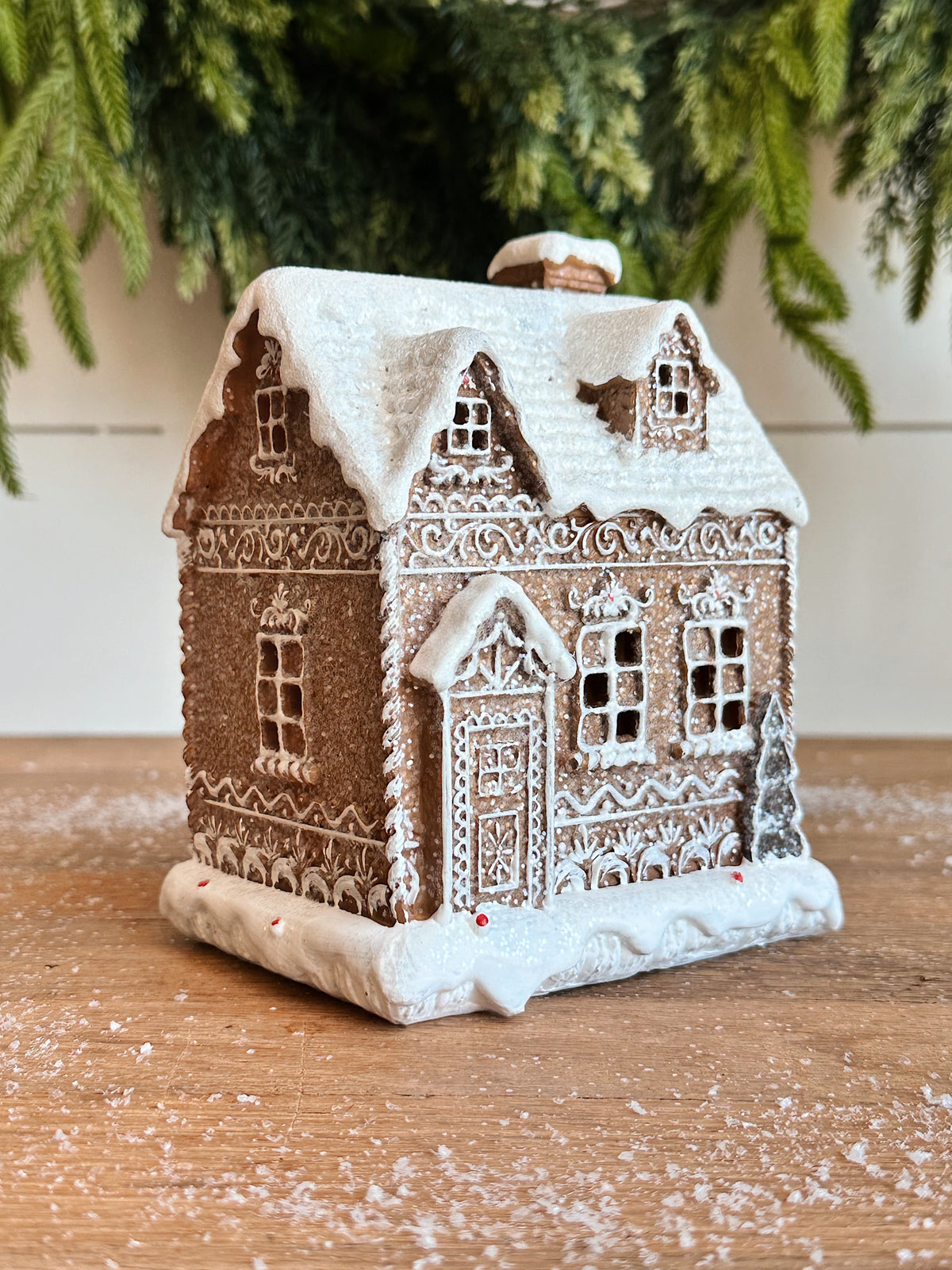 Sugared Light Up Gingerbread Cottage