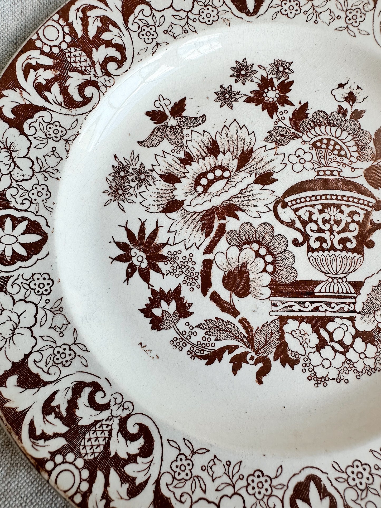 Pair of Vintage English Transferware Dessert Plates