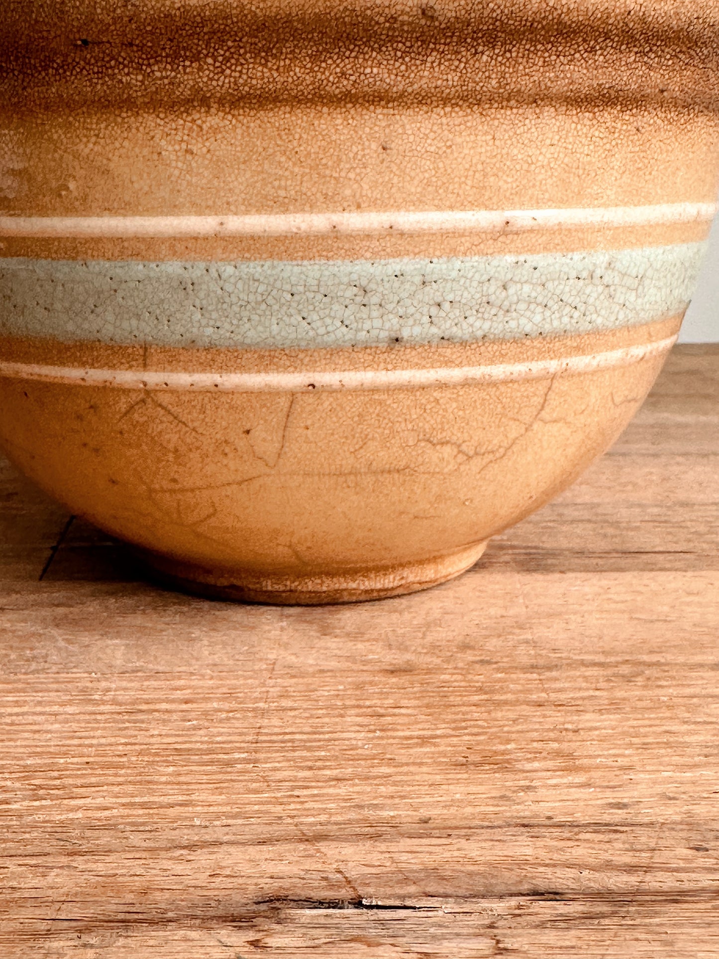 Vintage Robin’s Egg Blue Banded Stoneware Bowl