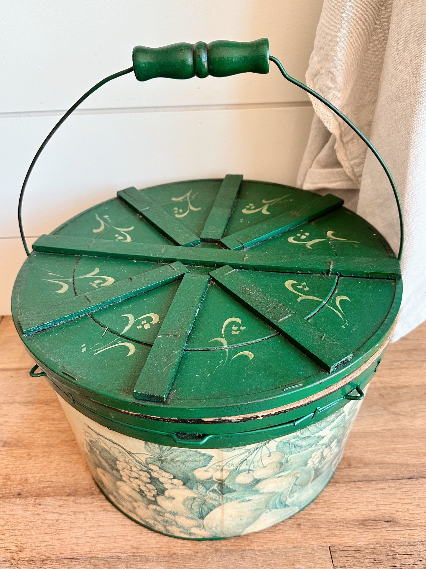 Vintage Hand Painted Berry Bucket
