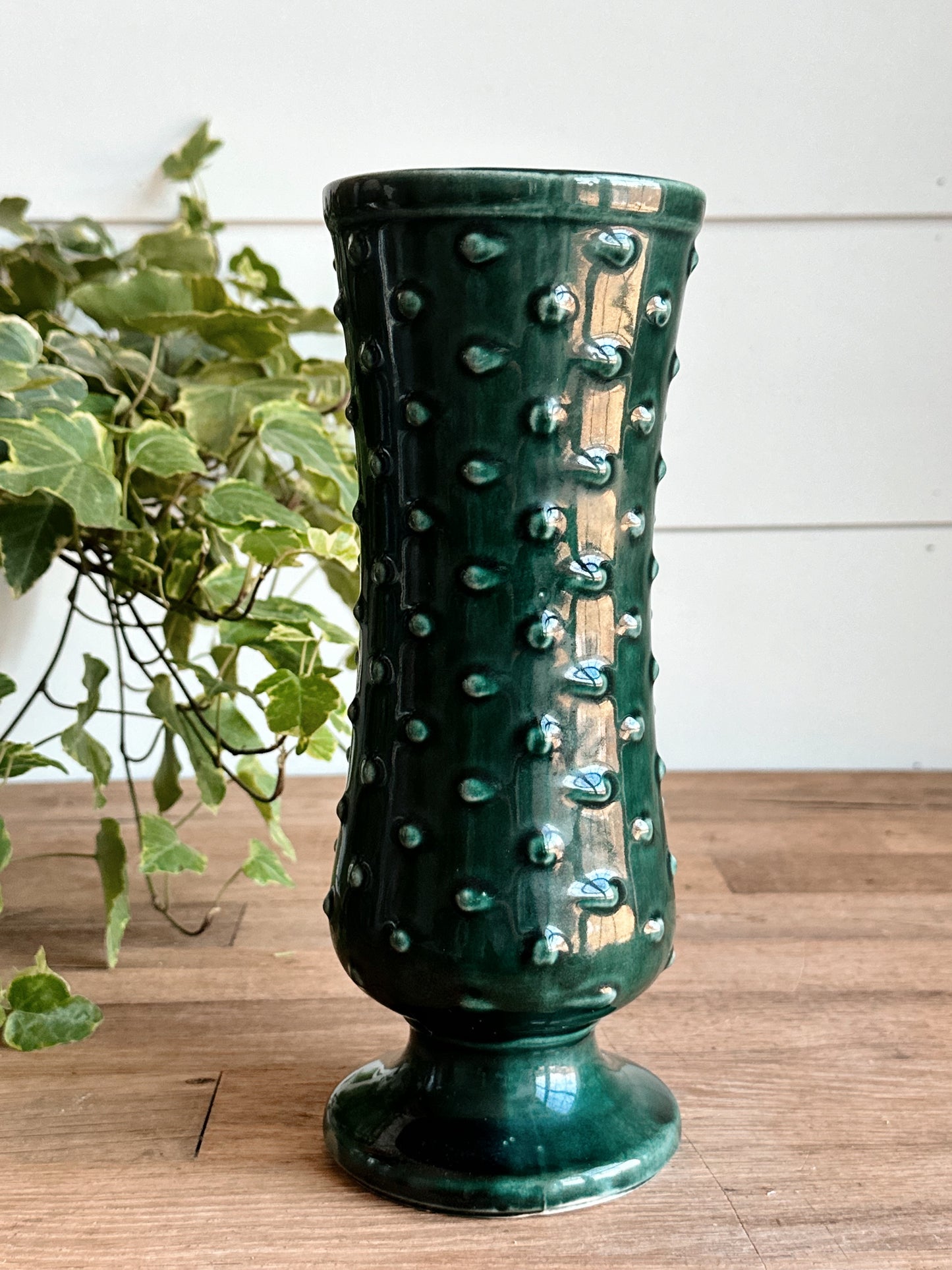 Vintage Hobnail Pottery Vase