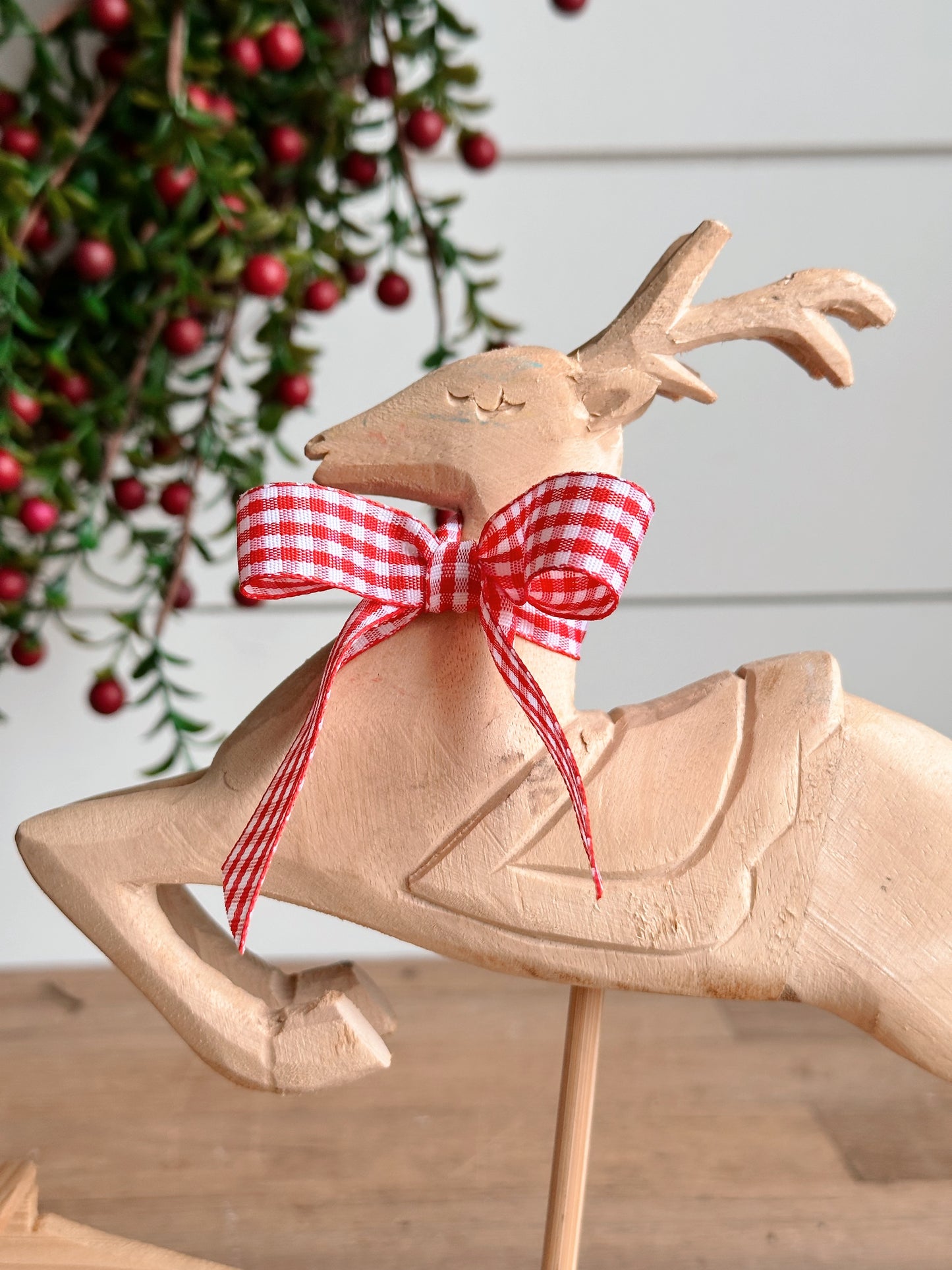 Found Wooden Rocking Reindeer