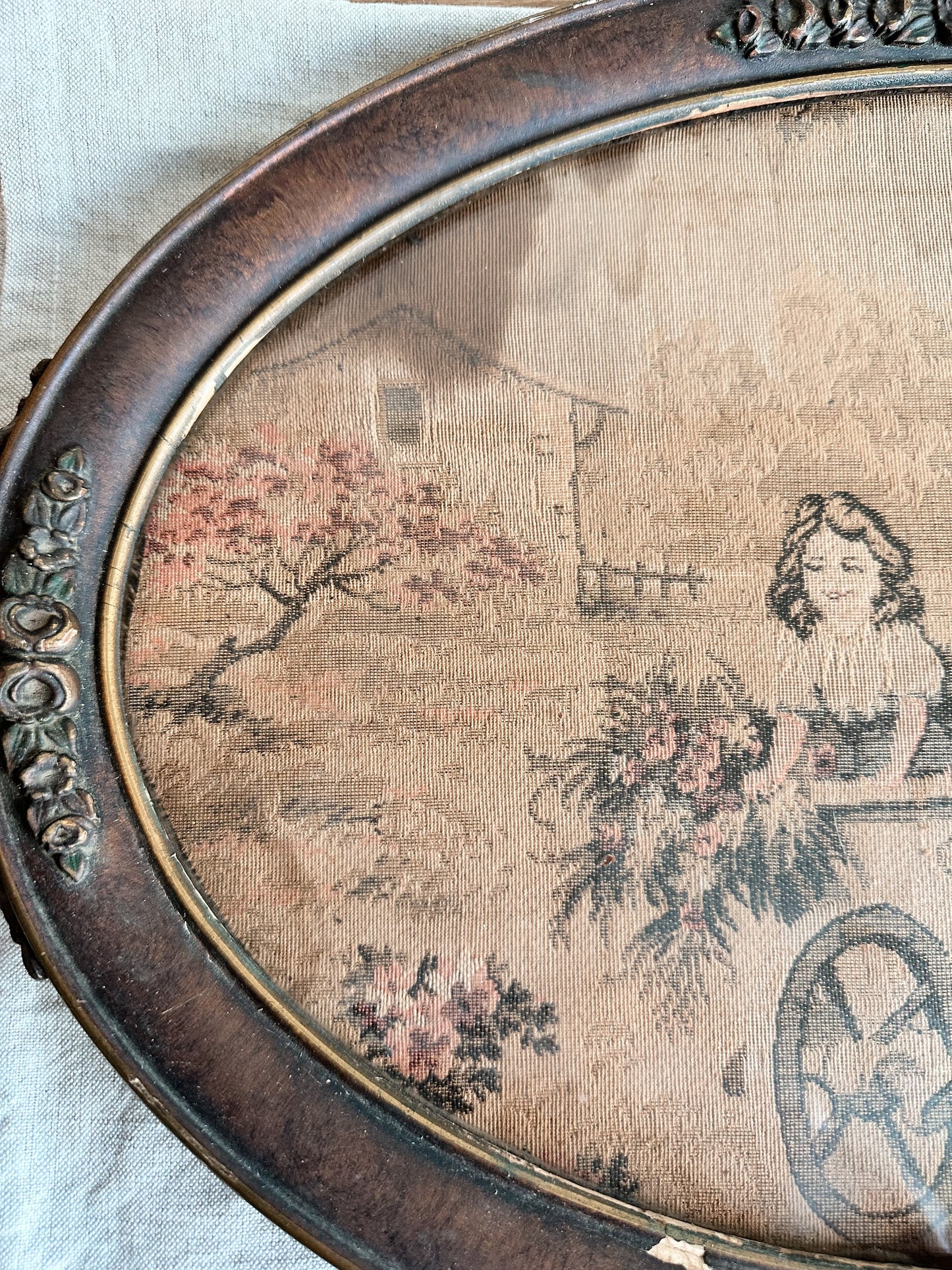 Unique Vintage Tapestry Tray