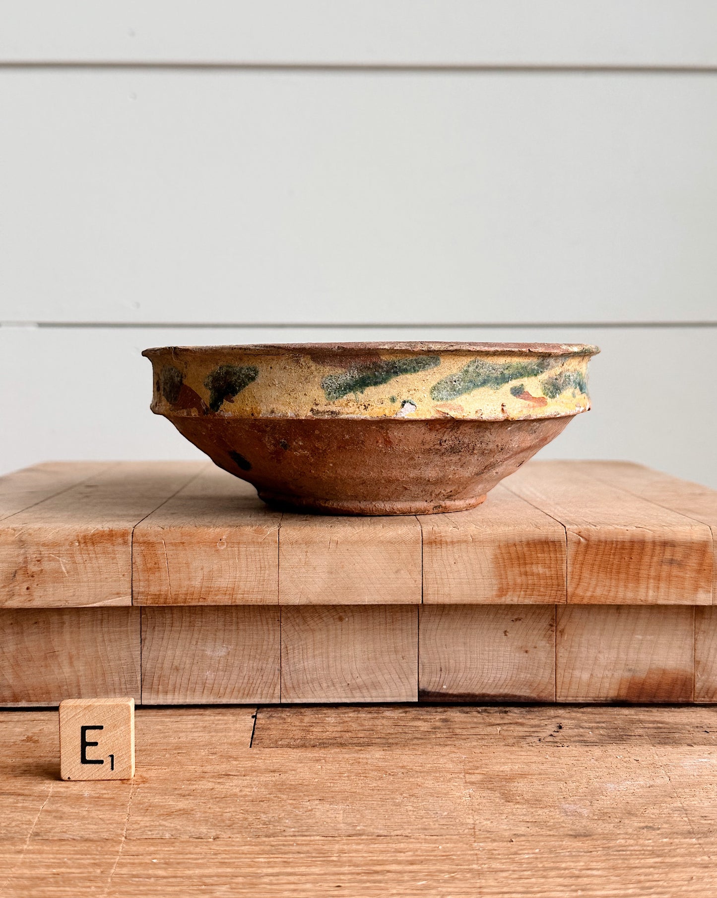 Vintage Hand Painted Clay Bowls