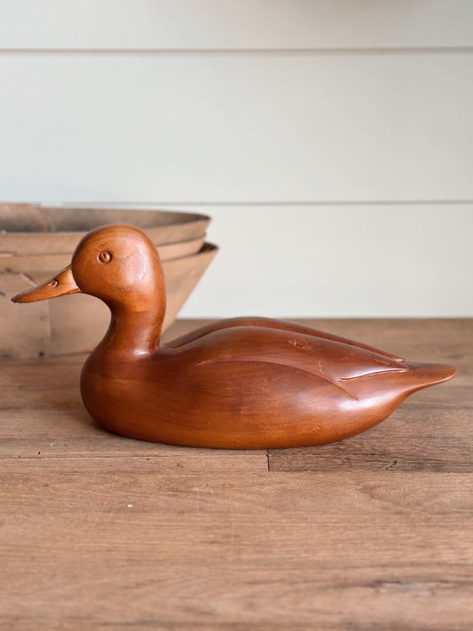 Vintage Carved Wood Duck