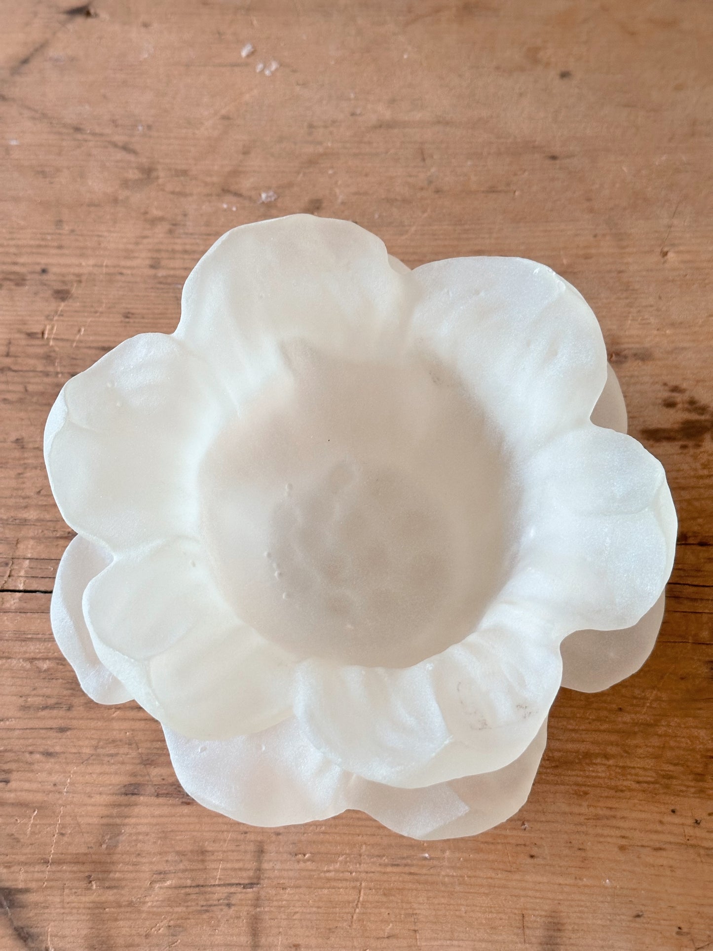 Set of Two Vintage Dorothy Thorp Frosted Lucite Flower Bowls