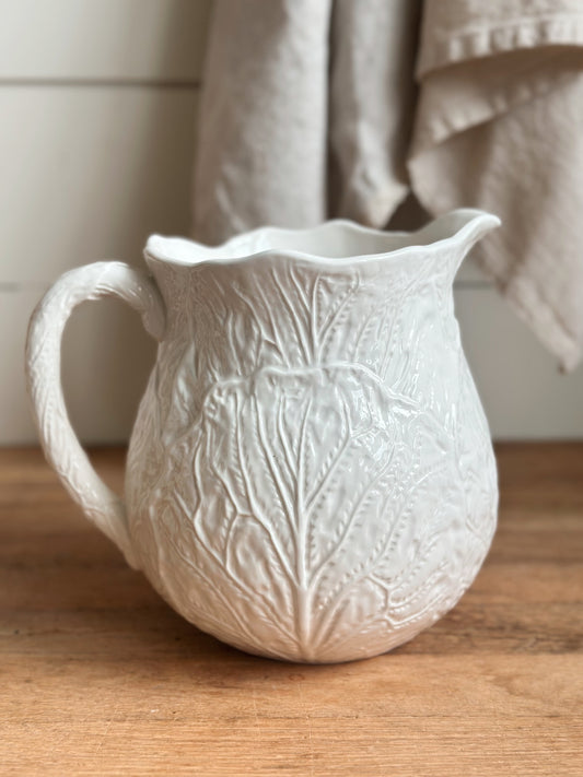 White Cabbage Ware Pitcher