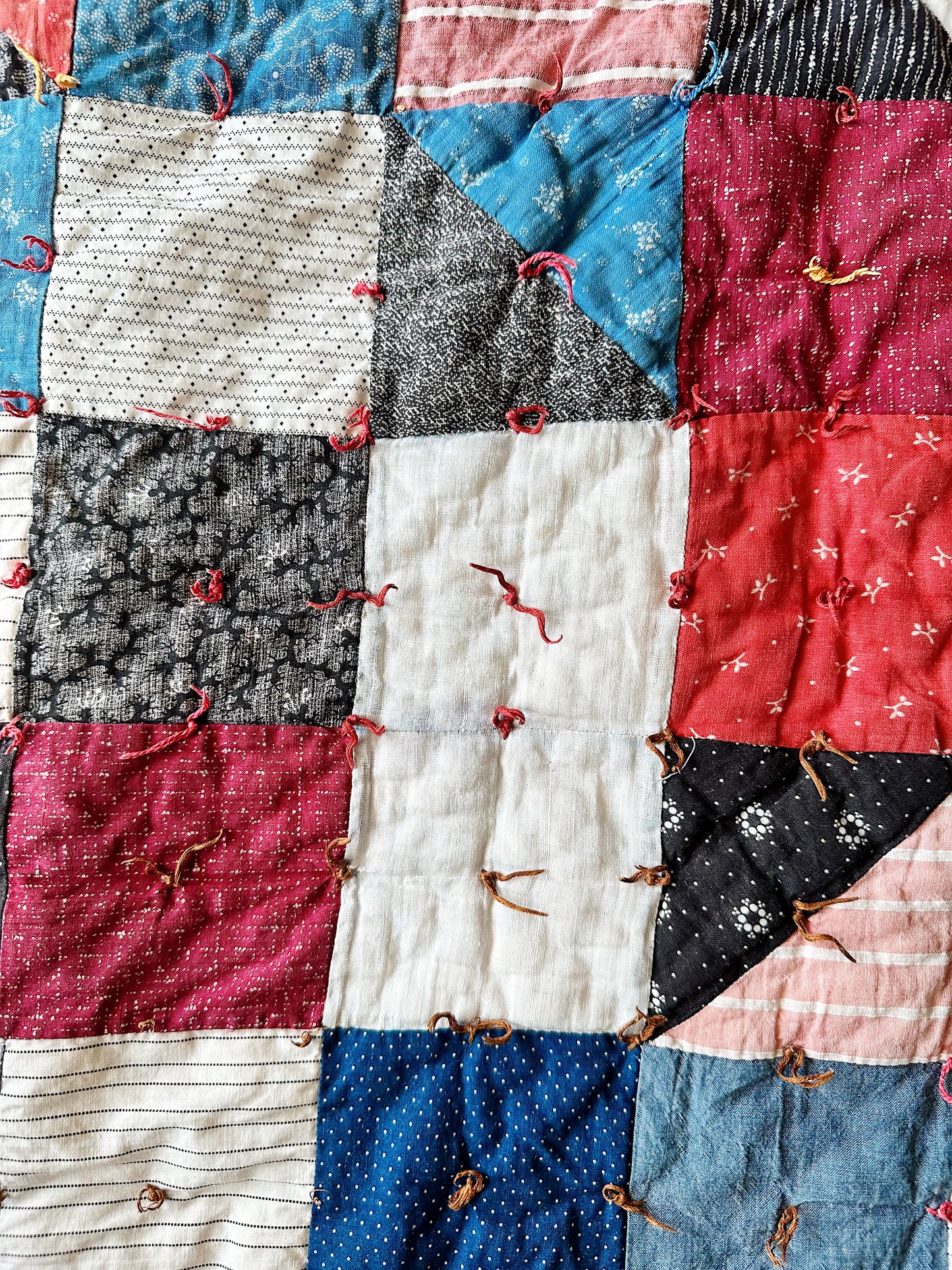 Vintage Handtied Patchwork Quilt