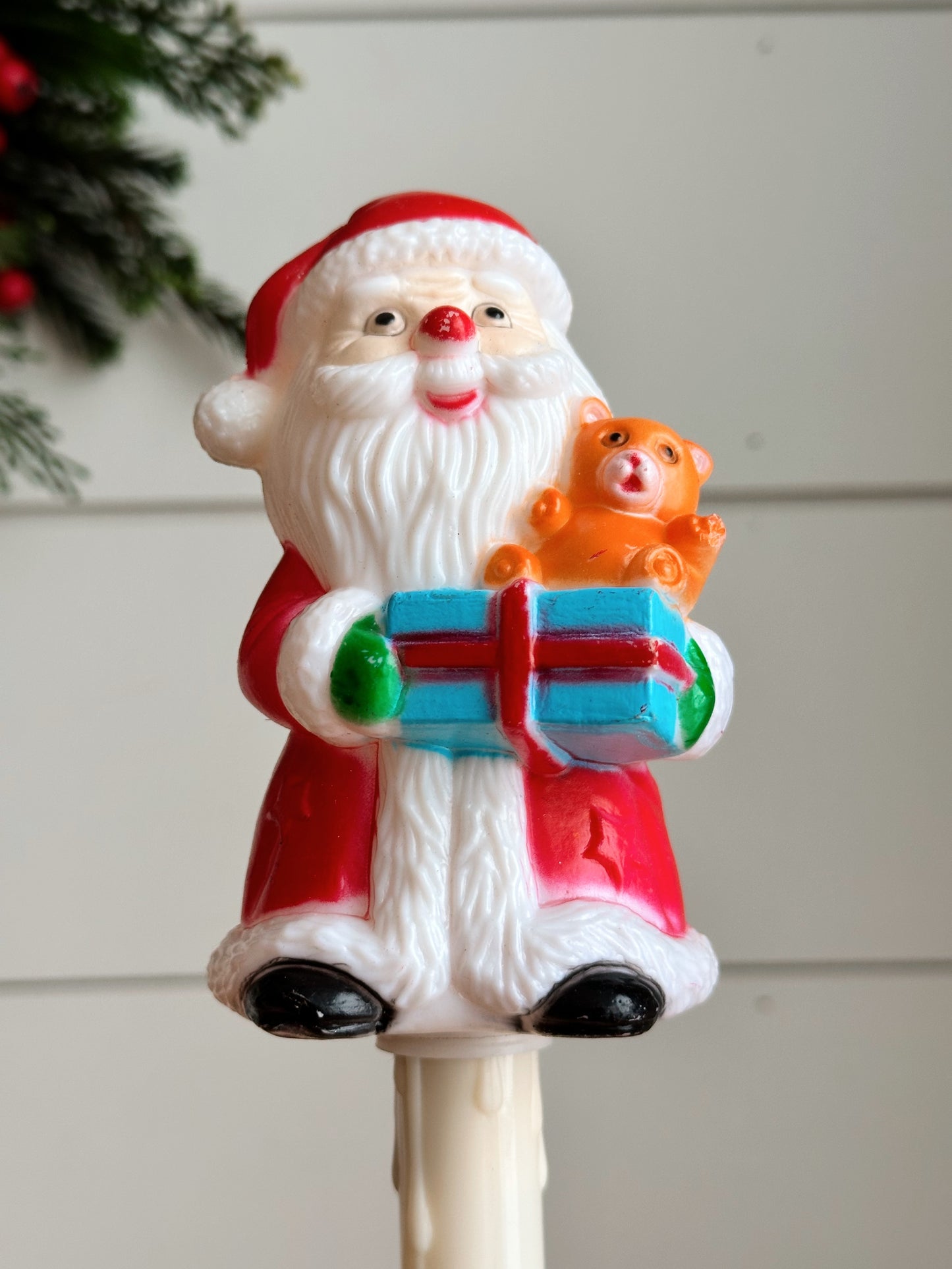 Rare Vintage Electric Santa Blow Mold Window Candle