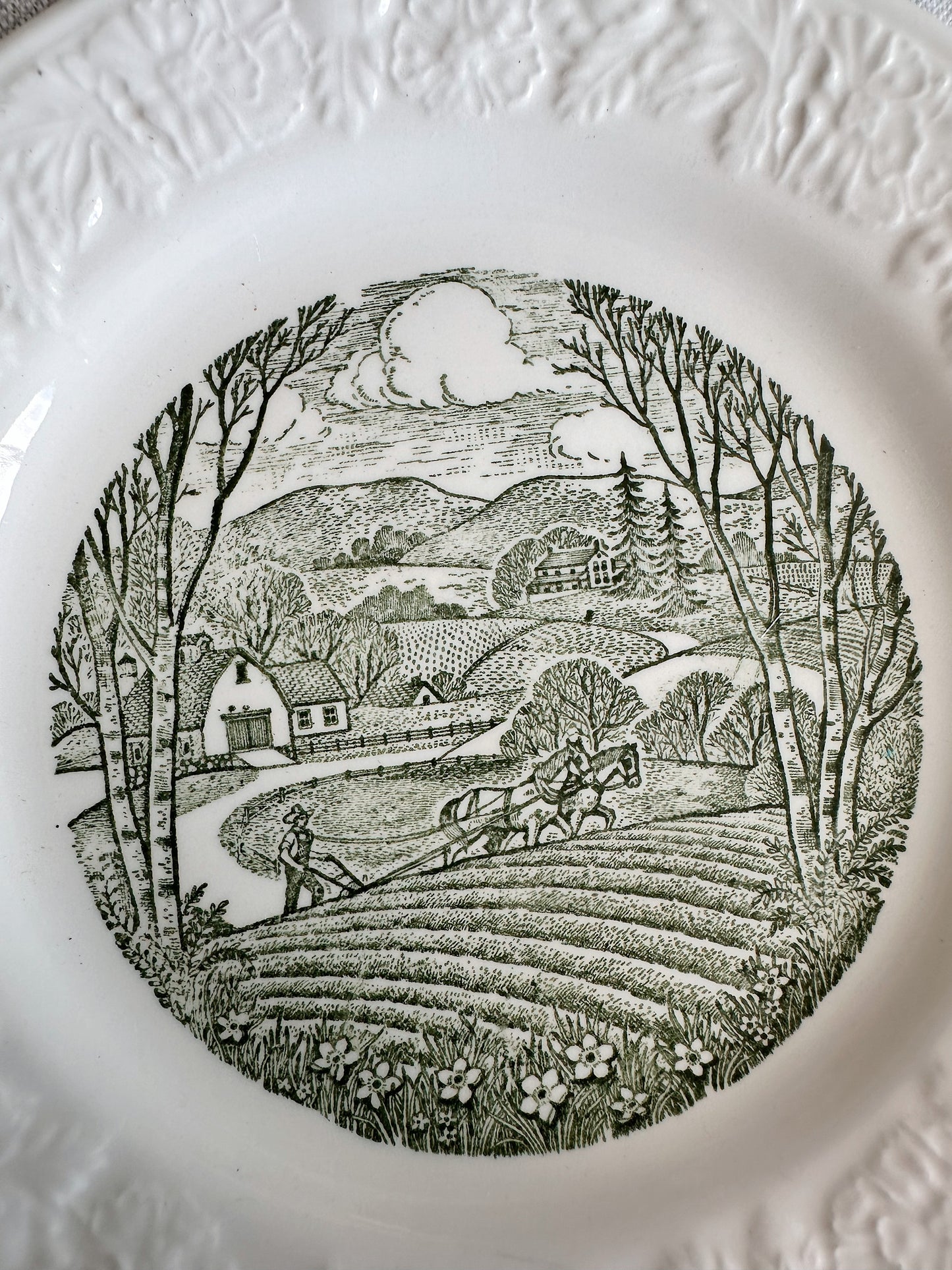 Pair of Taylor, Smith & Taylor Pastoral Dessert Plates