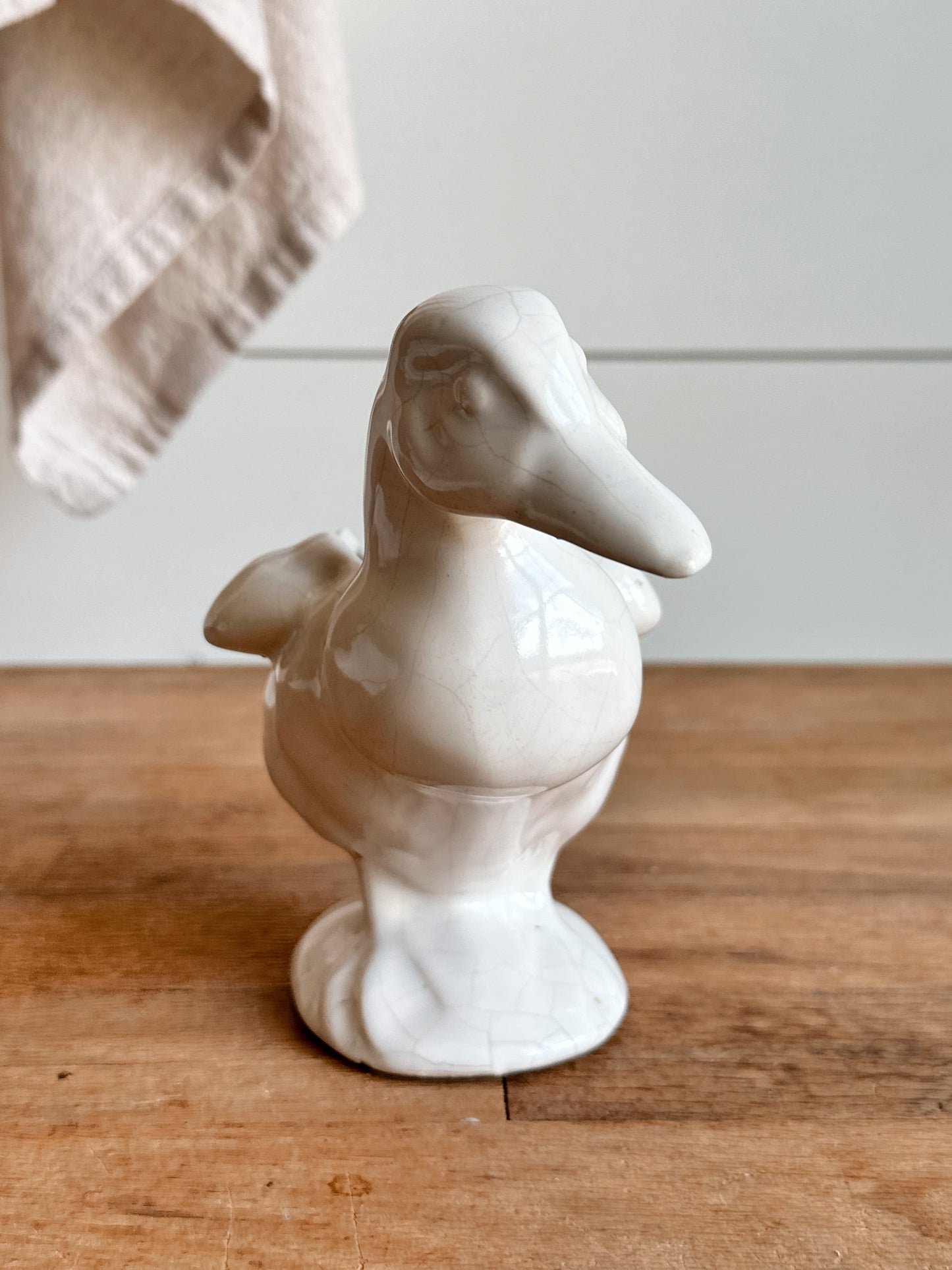 Vintage Crackled Duck Planter