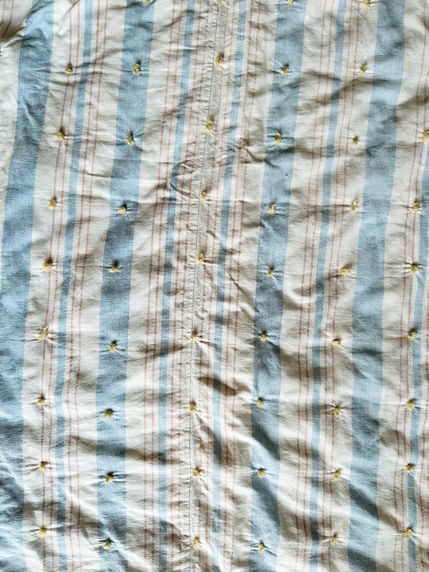 Hand Tied Vintage Cotton Ticking Comforter