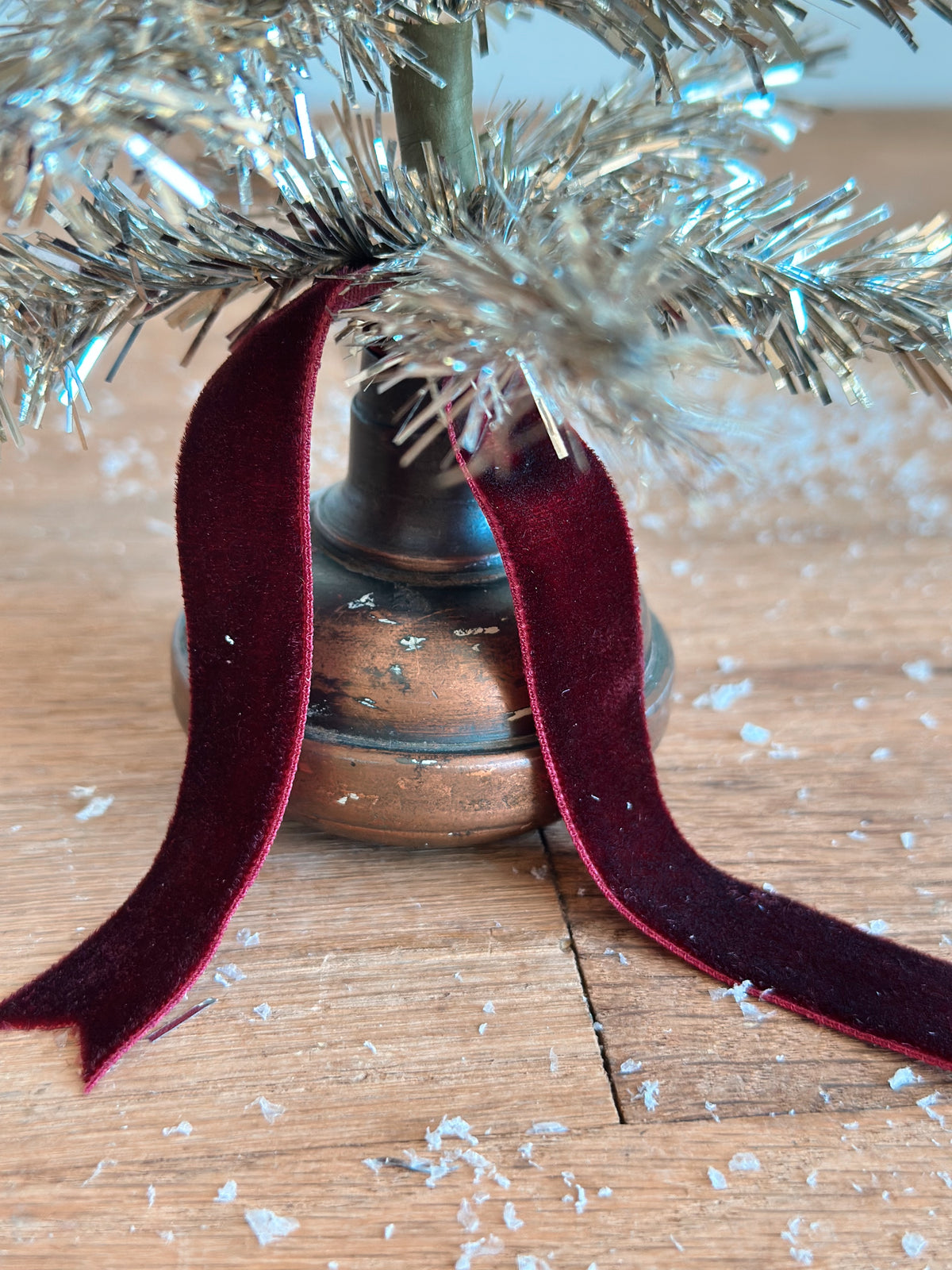 Vintage Brass Knob Tinsel Tree