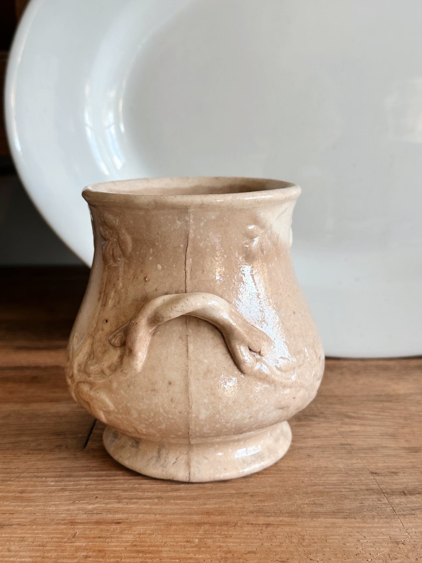 Beautifully Stained Ironstone Sugar Pot