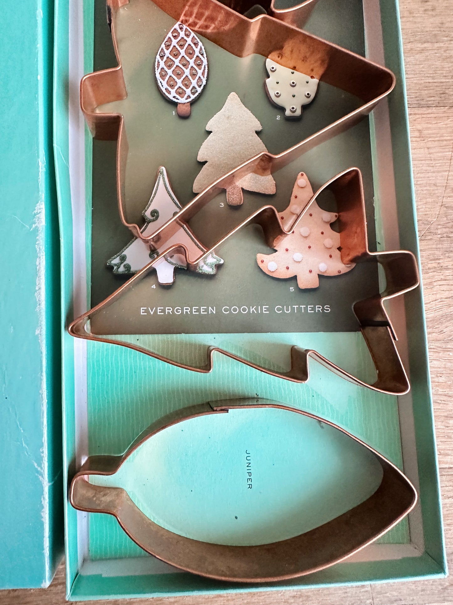 Boxed Set of Martha by Mail Evergreen Copper Cookie Cutters