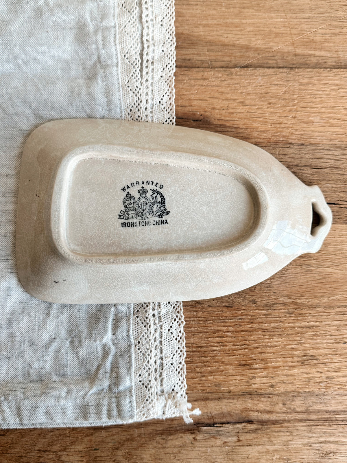 Antique Ironstone Transferware Relish Dish
