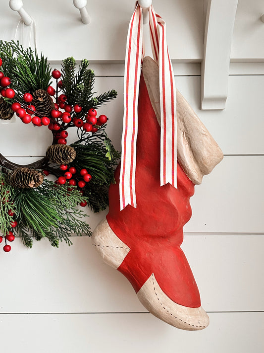 Hand Painted Paper Mache Stocking