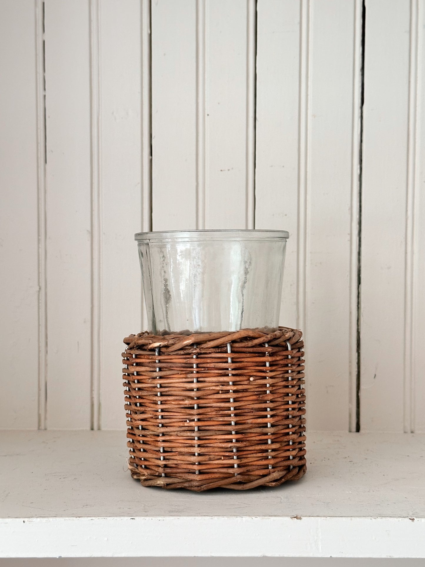 Wicker & Glass Vase (small)