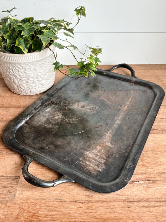 Vintage Soldered SilverUS Navy Serving Tray