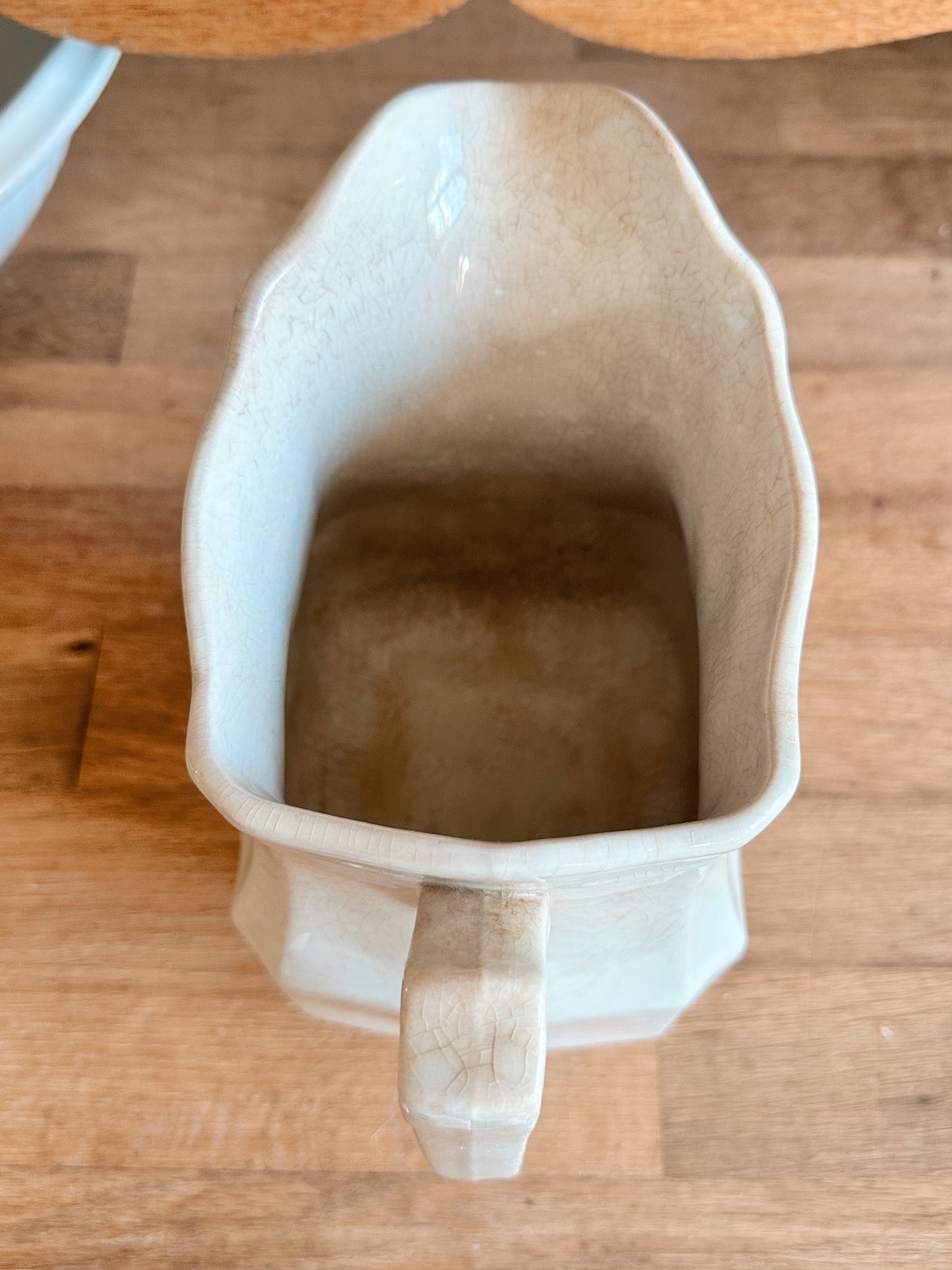 Beautifully Stained J&G Meakin Ironstone Pitcher