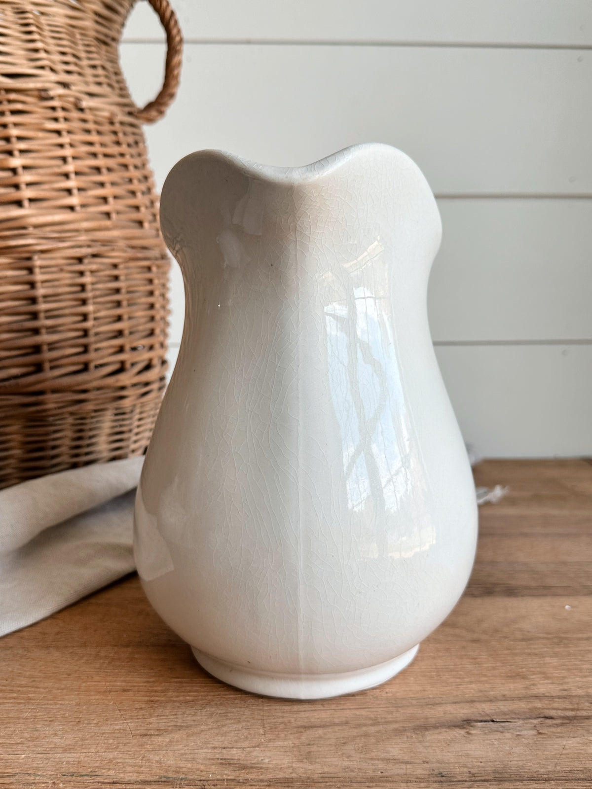 Antique American W.C. Co Ironstone Pitcher