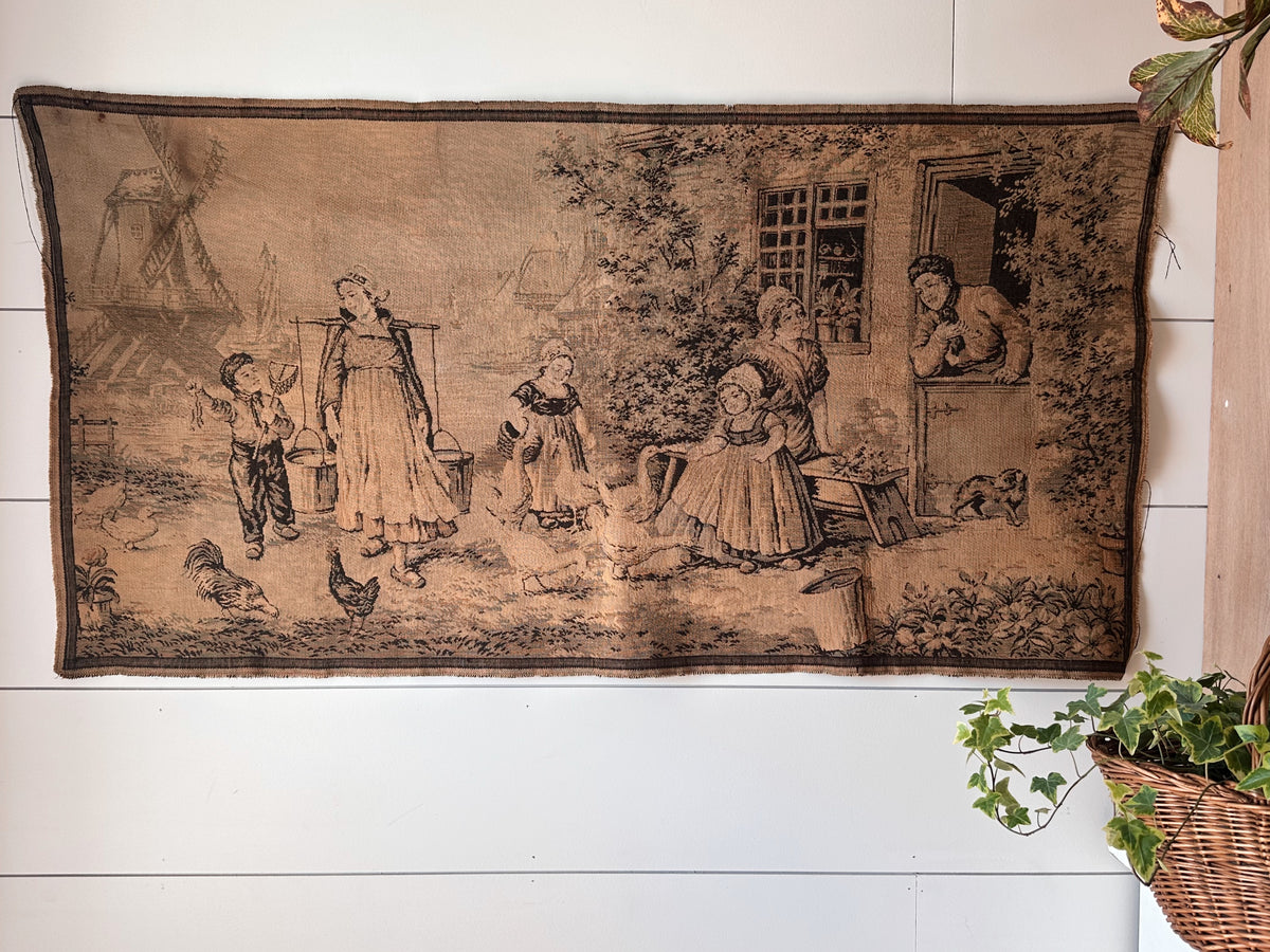 Vintage French Village Tapestry
