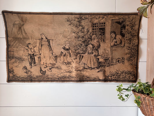 Vintage French Village Tapestry